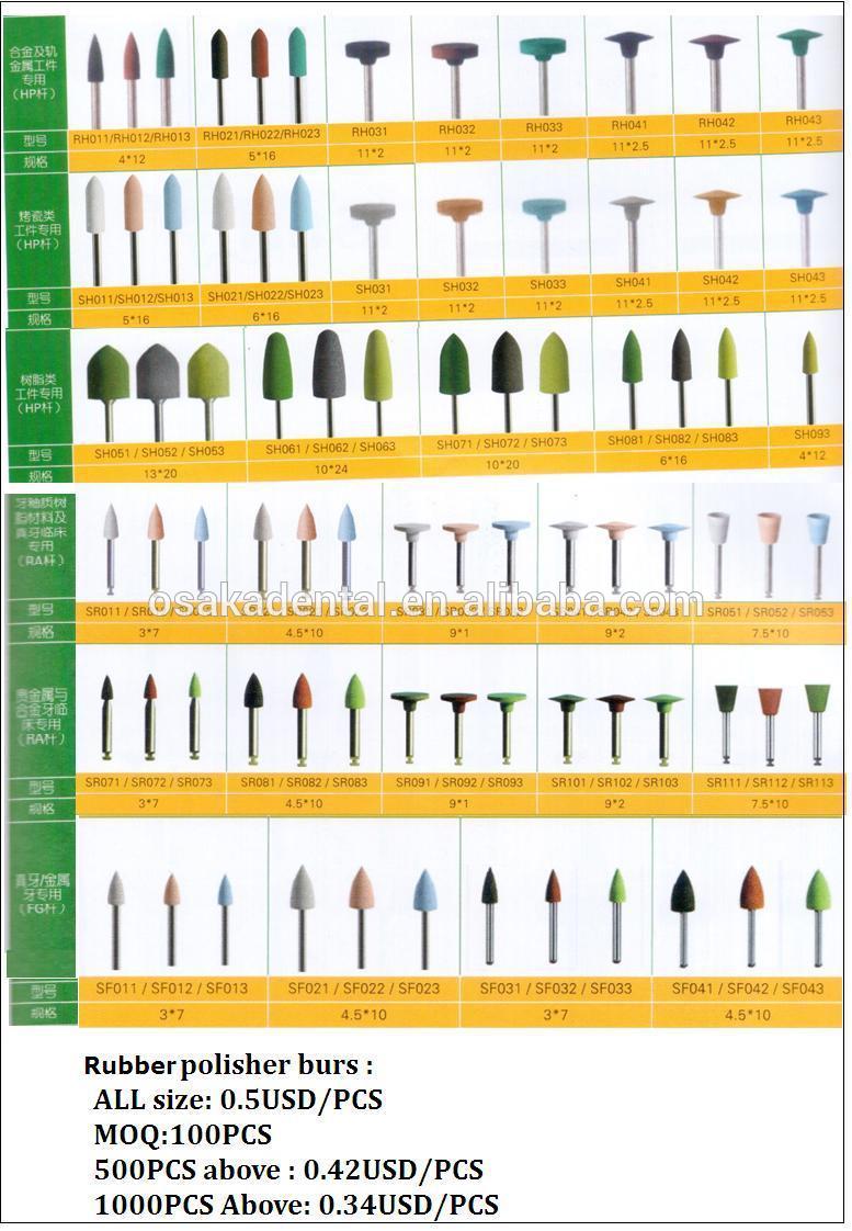 Rubber Polish Bur/dental rubber polishing burs/dental burs