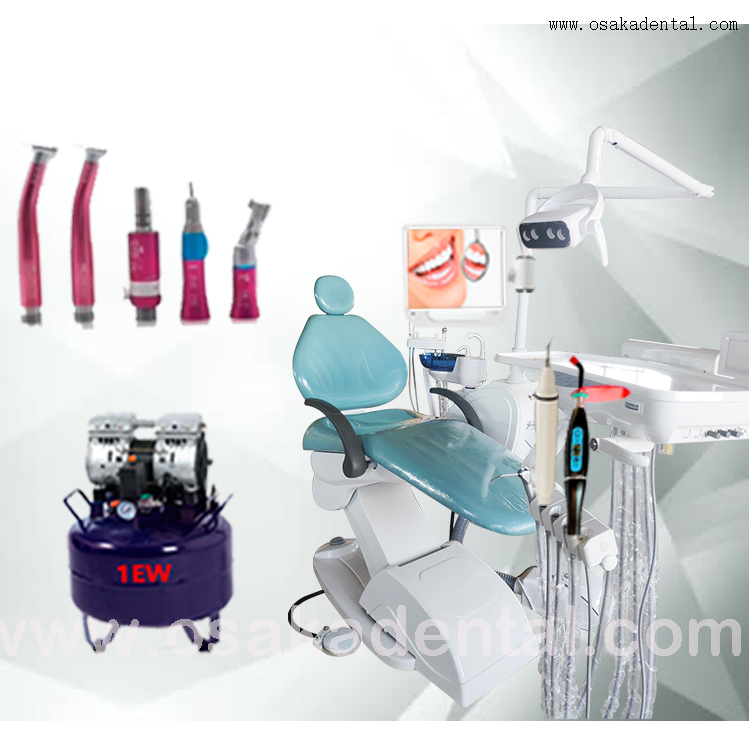 Dental chair with dental handpiece and dental air compressor Buy