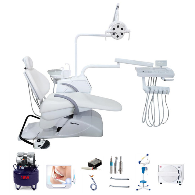 Professional White Dental Chair Unit with Autoclave And X Ray Unit Full
