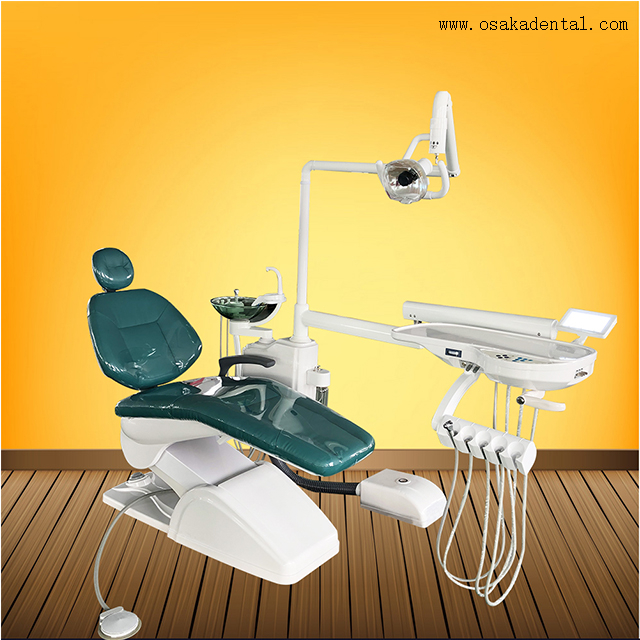 Green color dental chair with soft leather seat Buy Dental Chair